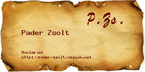 Pader Zsolt névjegykártya